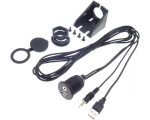 USB + 3,5mm Klinke Einbau/Aufbau Buchse mit Verlängerungskabel